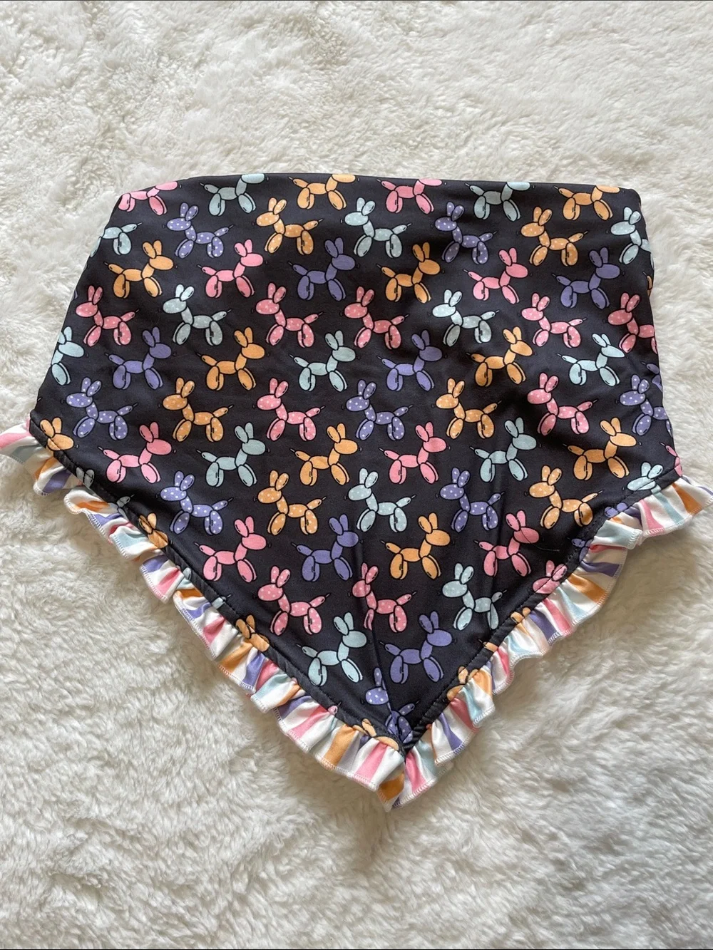 Boutique Dog Bandana with Colorful Balloon Dog Print